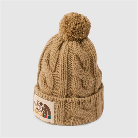 gucci north face wool hat|GUCCI X THE NORTH FACE Wool Cable Knit Beanie Hat S .